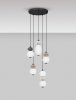 Nowoczesna szara lampa wisząca szklany klosz różne kształty designerska art deco LED możliwość ściemniania MONRETA LE45236 Luces Exclusivas